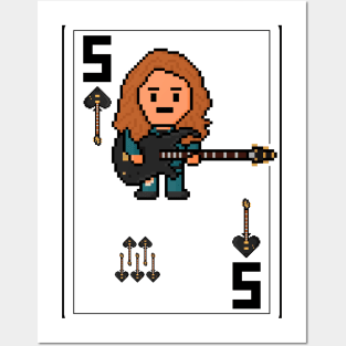 Pixelrockstars Five of Spades Playing Card Posters and Art